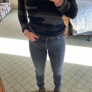 Mother black acid wash jeans
